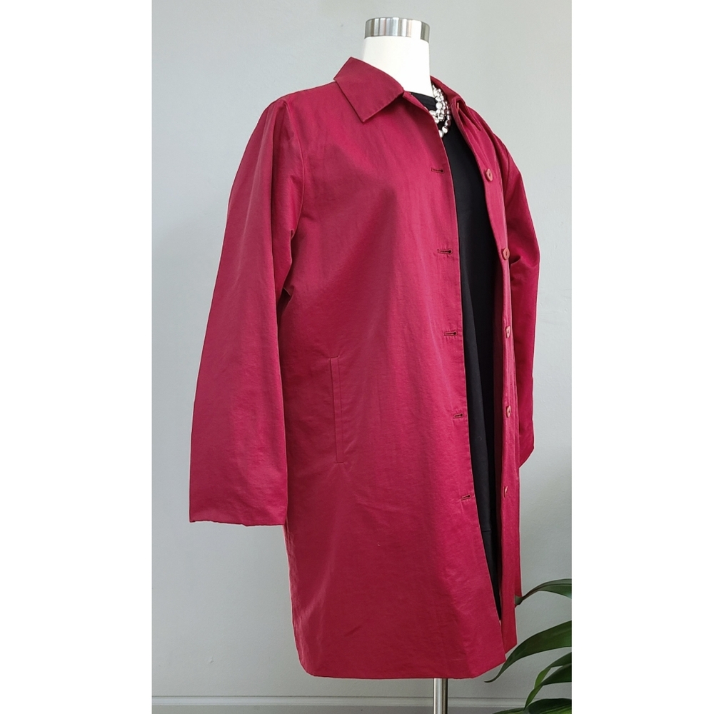 Eileen Fisher Button Front Red Lightweight Coat S… - image 2